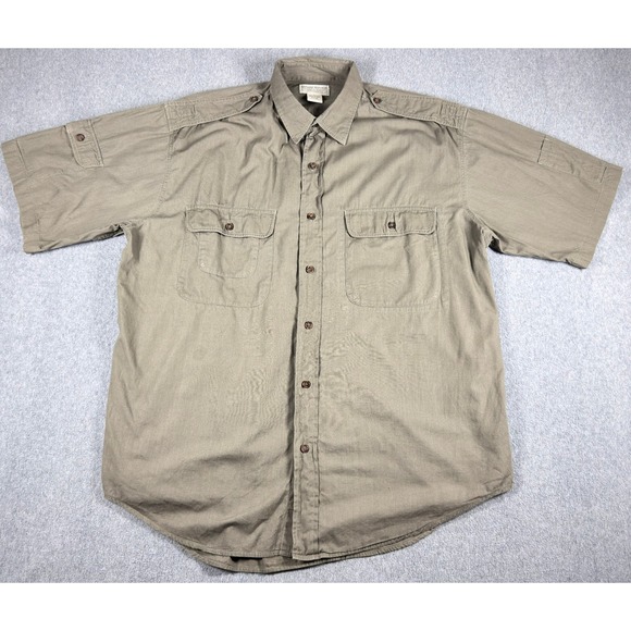 Banana Republic Other - Banana Republic Shirt Mens Large L Green Safari Short Sleeve‎ Pockets Cotton VTG